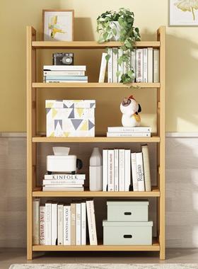 多层楠竹简易置物架卧室落地收纳架书架餐厅厨房木隔板浴室搁物架