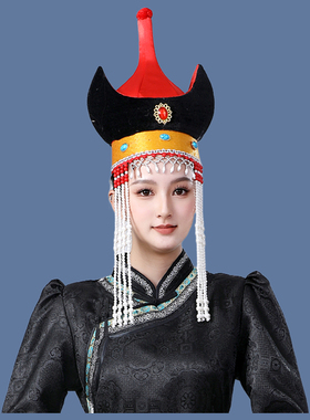 蒙古族女士舞蹈演出服帽子