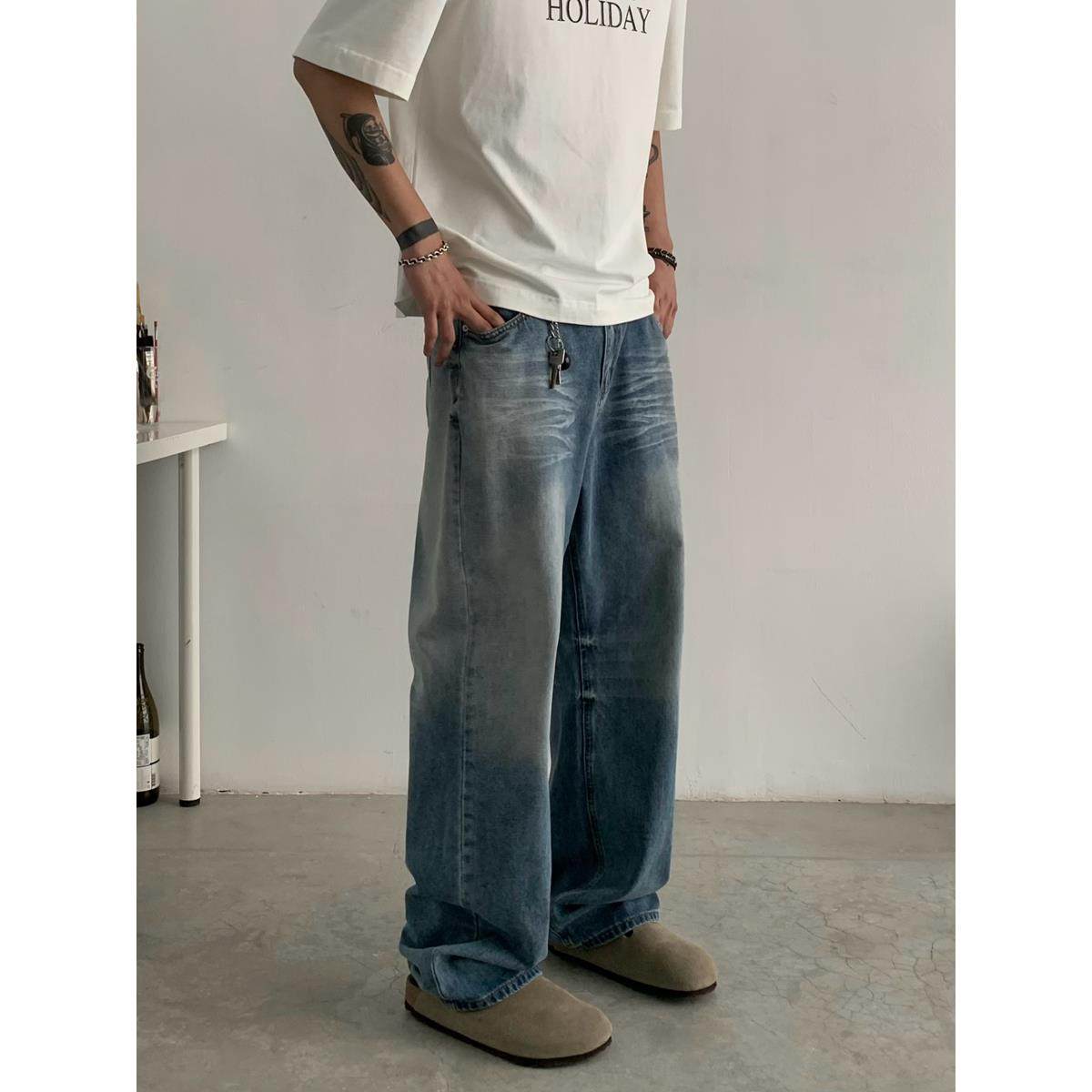 INKNOTS美式复古水洗clean fit直筒牛仔裤男女潮牌宽松休闲长裤,淘宝优惠券,粉丝福利购,淘宝优惠卷