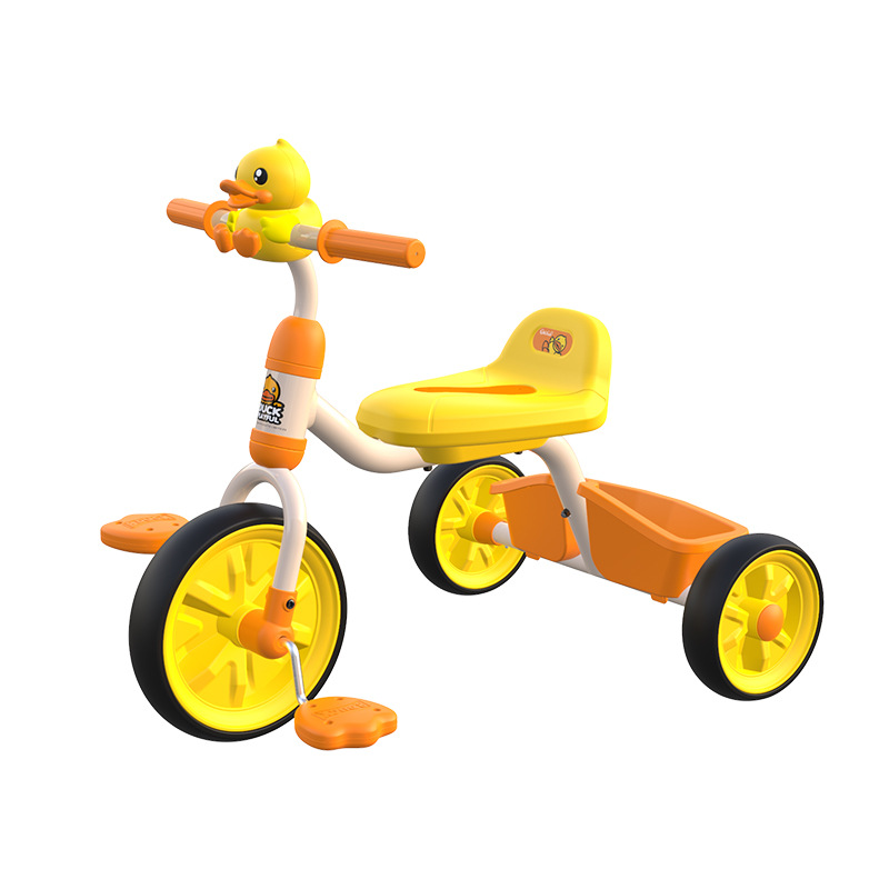 b . duck小黄鸭儿童脚踏1-3三轮车 岭丰玩具三轮车