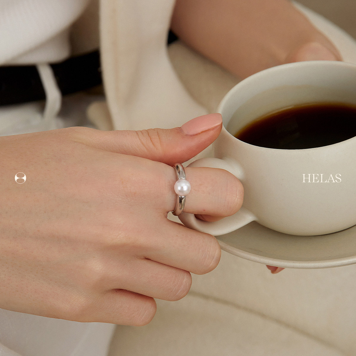 HELAS Hera Akoya Pearl S925 Silver Ring