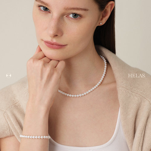 HELAS赫拉有核淡水珍珠项链女S925银磁吸串珠扣全珠项链颈链珠宝 - 图2