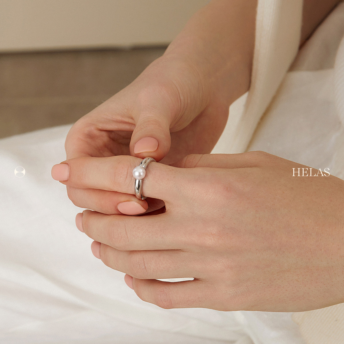 HELAS Hera Akoya Pearl S925 Silver Ring