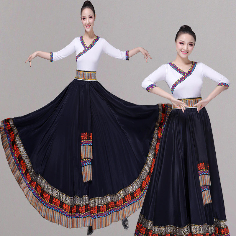 藏式民族舞女藏族舞蹈服装演出服 卓思蔻民族服装/舞台装