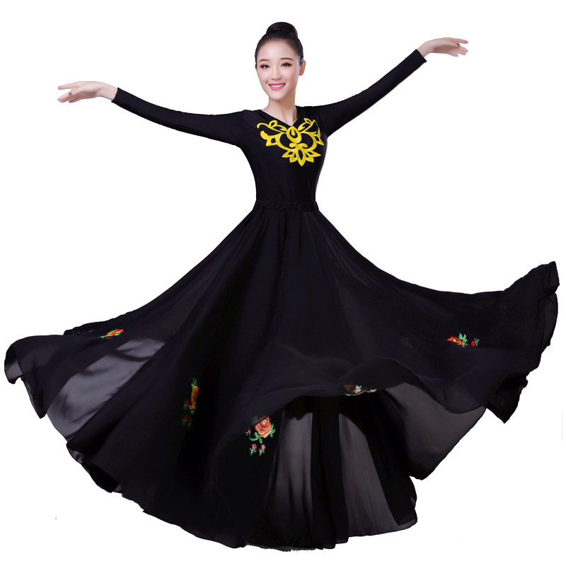 新疆舞蹈表演演出服装连衣练功服 卓思蔻民族服装/舞台装