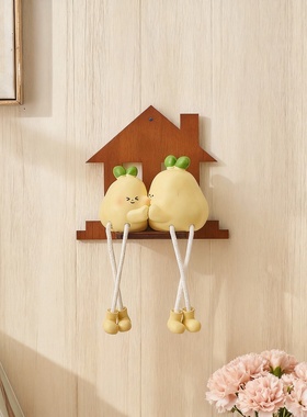 木质小鸟钥匙扣防丢收纳摆件