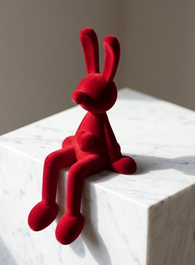 ins网红绒布兔子桌面摆件