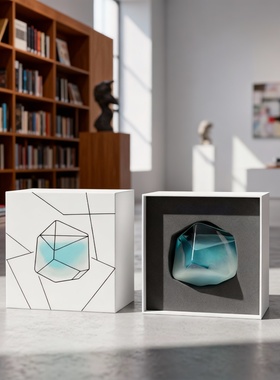 现代简约几何玻璃装饰摆件