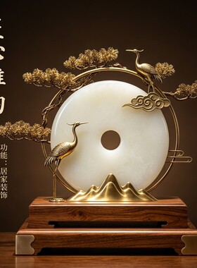 仙鹤松树禅意平安扣摆件送长辈