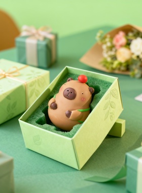 可爱卡通水豚树脂洞洞鞋配饰摆件