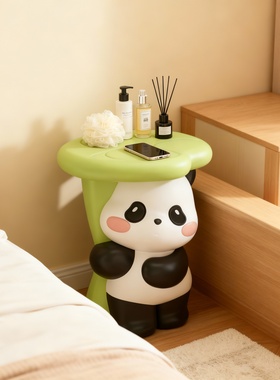 创意卡通熊猫造型收纳边几
