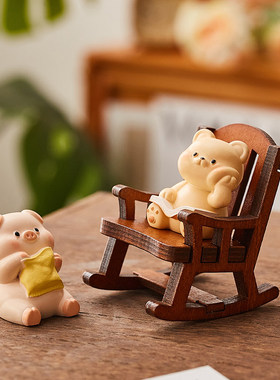 创意可爱小熊解压小摆件办公室工位桌面装饰情绪稳定神器生日礼物