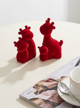 手工毛绒小鹿可爱家居摆件