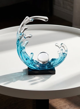 现代简约水花造型玻璃装饰摆件