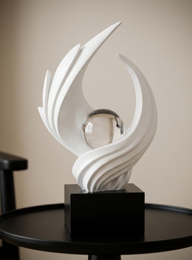 现代简约抽象白色有机雕塑摆件
