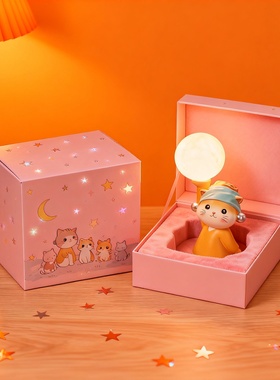 可爱少女心小猫台灯摆件