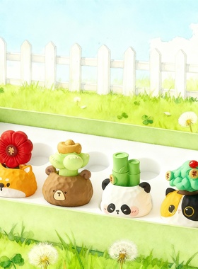 DIY木雕萌宠摆件4件套礼盒