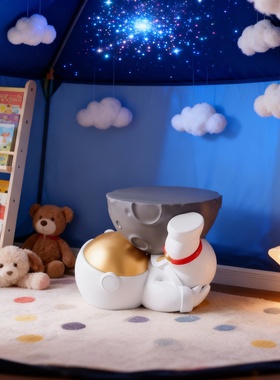 儿童房宇航员月亮造型装饰摆件