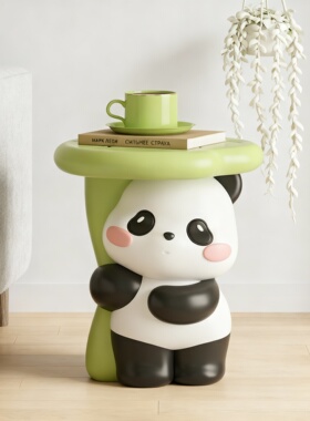 可爱熊猫造型边几装饰摆件
