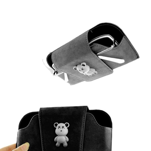 Car sun visor glasses clip high-end cartoon fashion sunglasses storage glasses box car interior supplies glasses frame