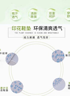 除臭软底舒适透气四季学生鞋垫