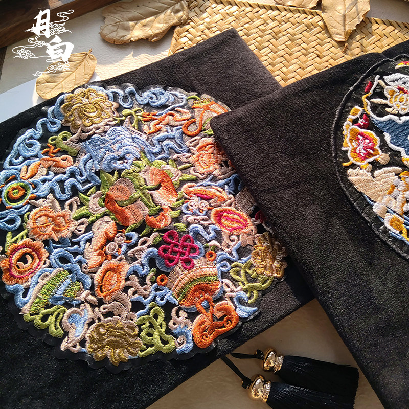 月白 织金 原创国风刺绣书衣手帐手账本毛绒书皮日记本文创笔记本,淘宝优惠券,粉丝福利购,淘宝优惠卷