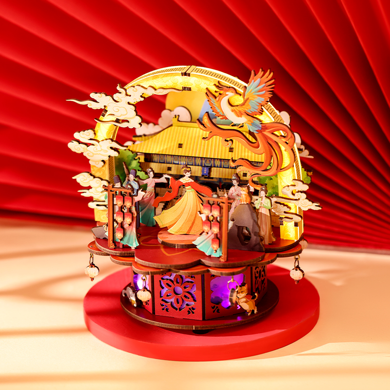 上新了故宫韵乐鸣立体音乐盒国风八音盒旋转手工DIY生日儿童礼物 - 图1