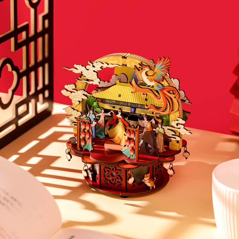 上新了故宫韵乐鸣立体音乐盒国风八音盒旋转手工DIY生日儿童礼物 - 图2