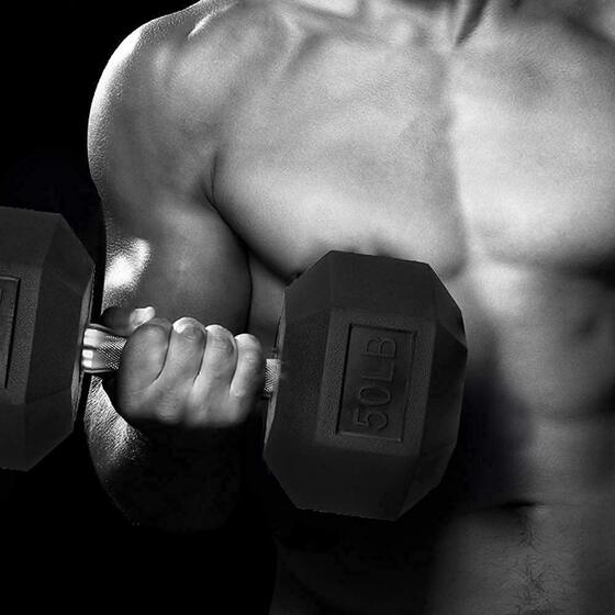 Dumbbells for men's fitness home hexagonal rubber solid