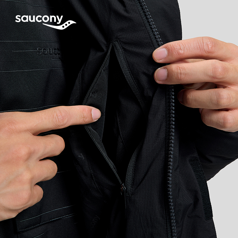 Saucony索康尼官方正品男子中长款羽绒服保暖防风11种穿法可拆卸