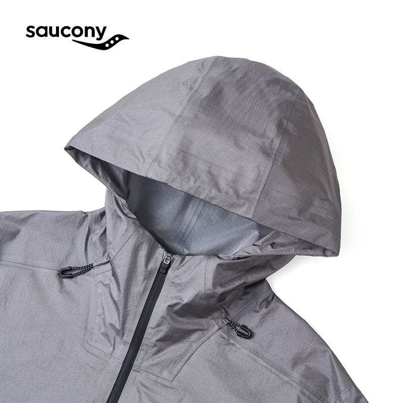 Saucony索康尼官方男子梭织夹克跑步运动休闲外套连帽防泼水轻量
