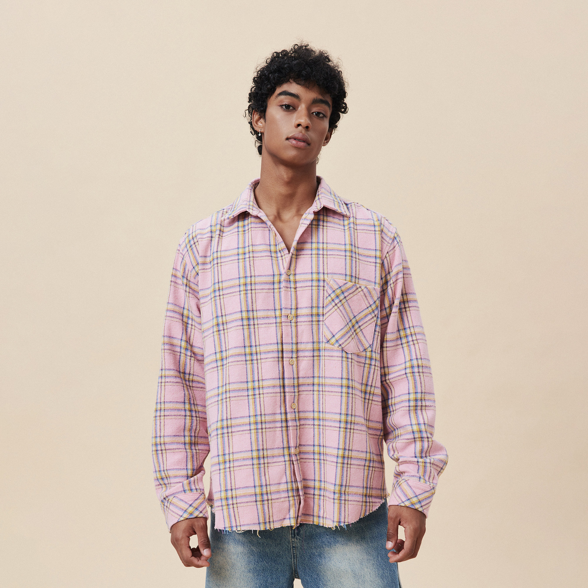 A11SLAVE美式复古百搭格子长袖衬衫外套男女宽松衬衣潮流休闲上衣,淘宝优惠券,粉丝福利购,淘宝优惠卷