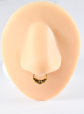 鬼头死亡蝴蝶不锈钢卡扣式耳环