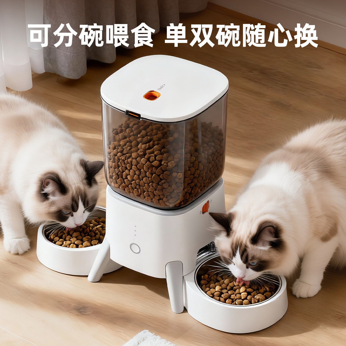 智能自动猫喂食器宠物定时定量远程猫粮狗粮投喂机不锈钢猫碗狗碗,淘宝优惠券,粉丝福利购,淘宝优惠卷