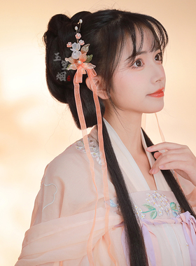原创汉服发饰女古风头饰飘带发夹