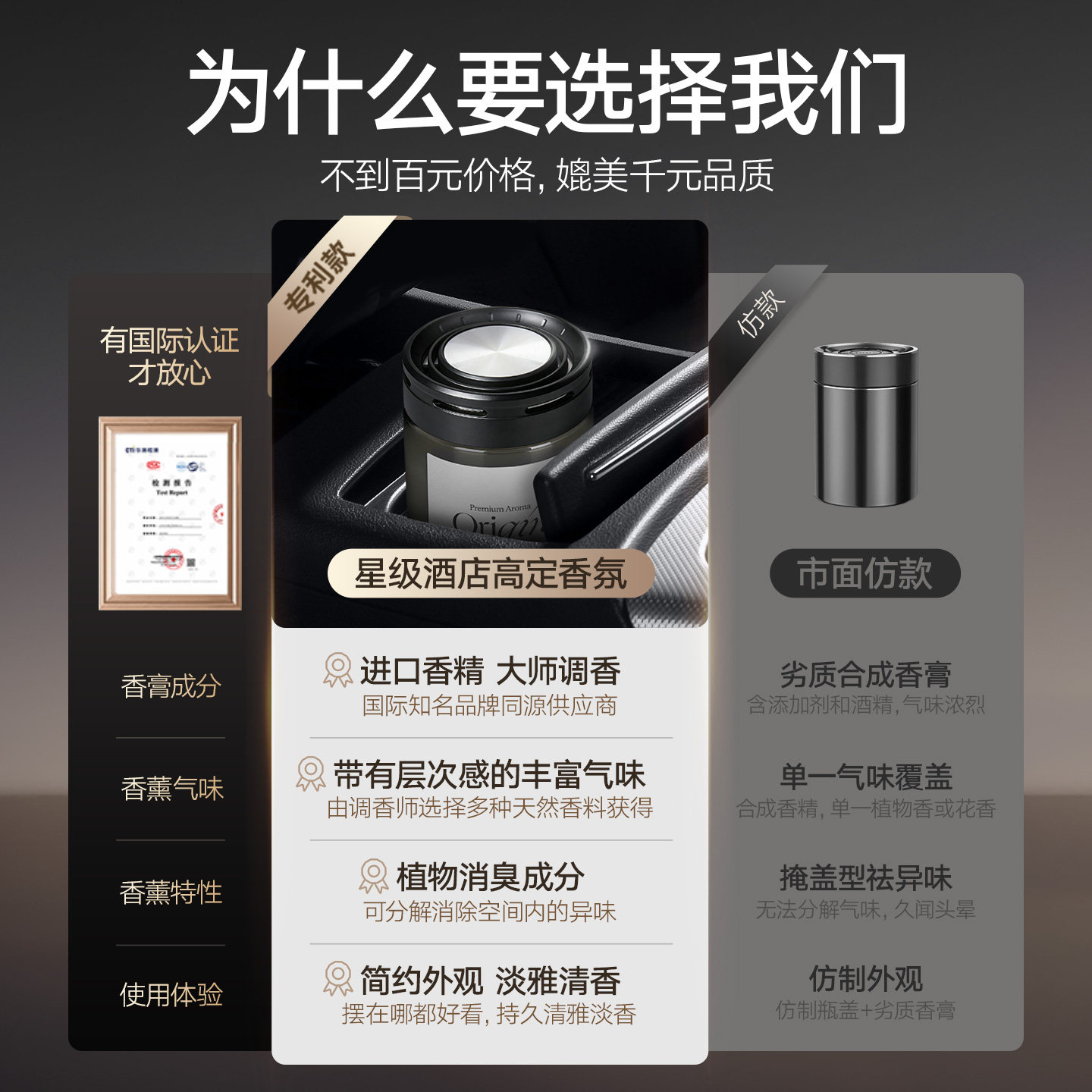 车载香薰汽车香水车内摆件固体香膏茶香高级香氛装饰品车用除异味