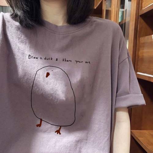 外贸出口尾货清仓捡漏~ 夏季短袖T恤男女士纯棉宽松潮牌半袖上衣 - 图1