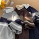 Waffle POLO shirts for men and women in summer contrasting color short-sleeved T-shirts