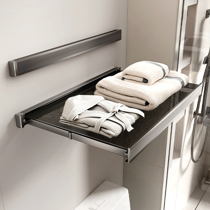 厕所伸缩放衣服神器浴室卫生间置物架隐形可折叠毛巾浴巾架壁挂式,淘宝优惠券,粉丝福利购,淘宝优惠卷