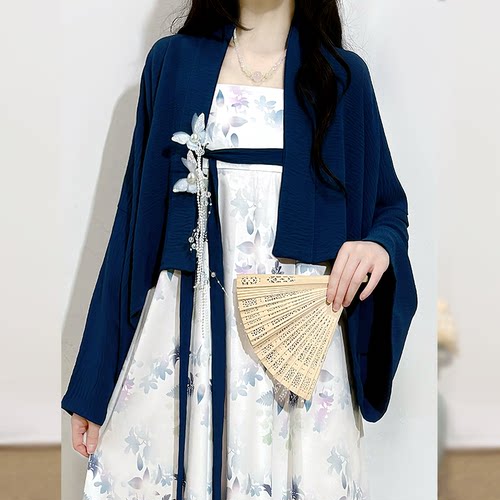 新中式汉服连衣裙女套装新款夏季改良白色吊带长裙日常汉元素古装 - 图0
