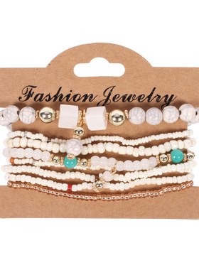 Bohemian Handmade Beads Bracelet Set For Women Summer Colorf