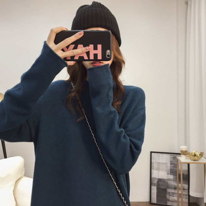 秋装2020年新款女黑色半高领连衣裙 卫茜连衣裙