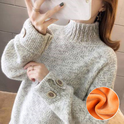 哺乳期冬装加绒加厚哺乳打底衫毛衣 宫适哺乳衣/月子服