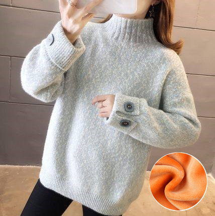 哺乳期冬装加绒加厚哺乳打底衫毛衣 宫适哺乳衣/月子服