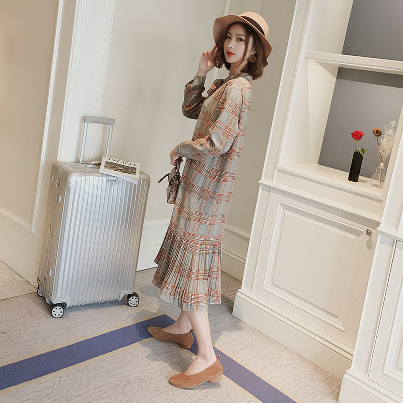 哺乳衣服秋季中长款雪纺哺乳喂奶衣 宫适哺乳衣/月子服