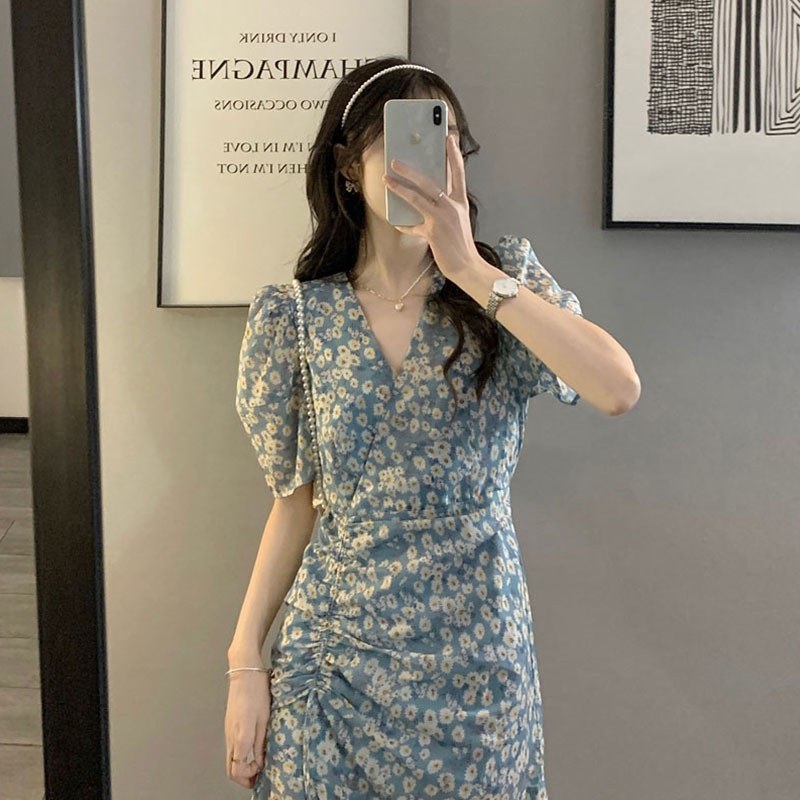 v领夏季外出产后辣妈款碎花哺乳衣 宫适哺乳衣/月子服