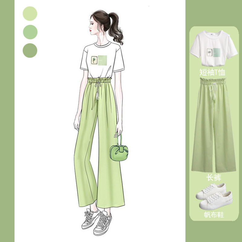 哺乳衣2020夏短袖套装款产后阔腿裤 宫适哺乳衣/月子服