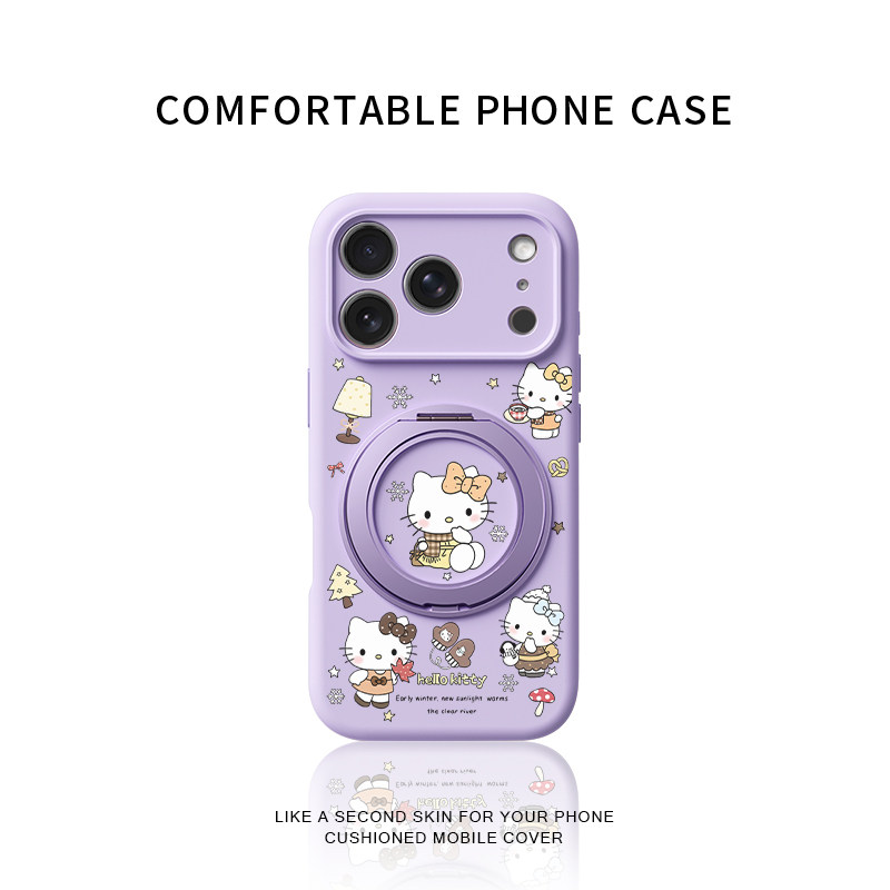 冬日雪花Kitty适用苹果17promax手机壳新款iphone16pro镜头全包15液态硅胶软壳防摔保护套360°旋转支点壳女,淘宝优惠券,粉丝福利购,淘宝优惠卷