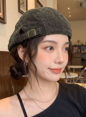 英伦复古女反戴贝雷帽大头围可调