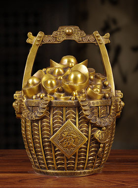 木香黄铜招财简约风玄关工艺品